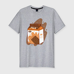Мужская slim-футболка Коробка шоколадного молока
