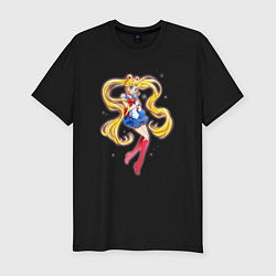 Футболка slim-fit Sailor Moon Kawaii, цвет: черный