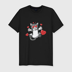 Футболка slim-fit Love Cat, цвет: черный