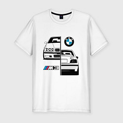 Мужская slim-футболка BMW M3 E 36 БМВ М3 E 36