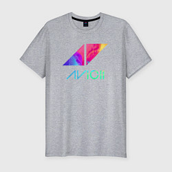 Футболка slim-fit AVICII RAIBOW, цвет: меланж