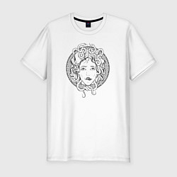 Футболка slim-fit Ахегао Горгона Ahegao Gorgon, цвет: белый