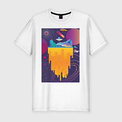 Футболка slim-fit Space Flat, цвет: белый