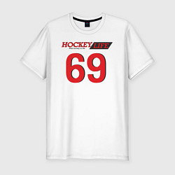 Футболка slim-fit Hockey life Number series, цвет: белый