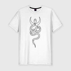 Мужская slim-футболка Лунная змея