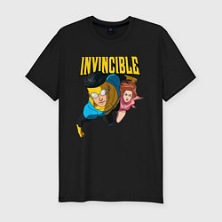 Футболка slim-fit Неуязвимый и Атомная Ева, цвет: черный