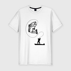 Мужская slim-футболка Рыбак и рыба