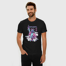 Футболка slim-fit Vaporwave Pixel Wizard Flowers, цвет: черный — фото 2