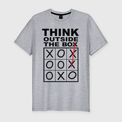 Футболка slim-fit THINK OUTSIDE THE BOX, цвет: меланж