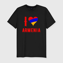 Футболка slim-fit I Love Armenia, цвет: черный