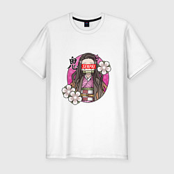 Футболка slim-fit SENPAI NEZUKO СЕНПАЙ НЕЗУКО, цвет: белый