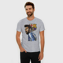 Футболка slim-fit Lionel Messi Barcelona Argentina Striker, цвет: меланж — фото 2