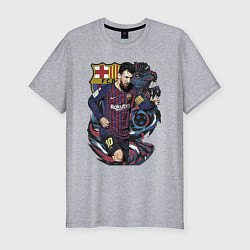 Футболка slim-fit Messi Barcelona Argentina Striker, цвет: меланж