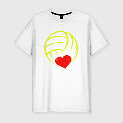 Футболка slim-fit Volleyball Heart, цвет: белый