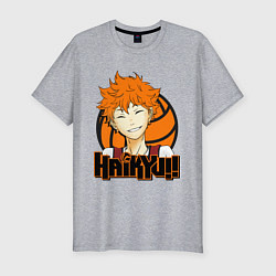 Футболка slim-fit Haikyu Улыбка Хинаты, цвет: меланж