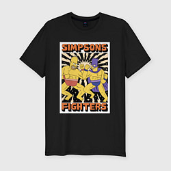Мужская slim-футболка Simpsons fighters