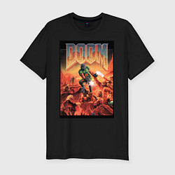 Футболка slim-fit DOOM игра, цвет: черный