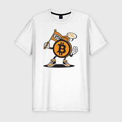 Футболка slim-fit In BTC we trust, цвет: белый