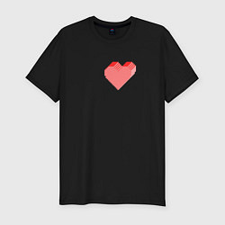 Мужская slim-футболка Сердце