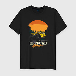 Футболка slim-fit Приключение на внедорожнике, цвет: черный