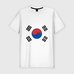 Мужская slim-футболка Корея Корейский флаг