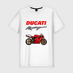 Футболка slim-fit DUCATI ДУКАТИ MOTOSPORT, цвет: белый