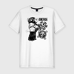 Мужская slim-футболка Тони Тони Чоппер и Трафальгар Ло One Piece