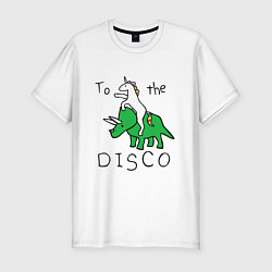 Футболка slim-fit TO THE DISCO НА ДИСКОТЕКУ, цвет: белый