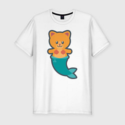 Футболка slim-fit Cat Mermaid, цвет: белый