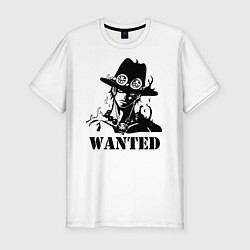 Мужская slim-футболка Портгас Д Эйс в розыске One Piece