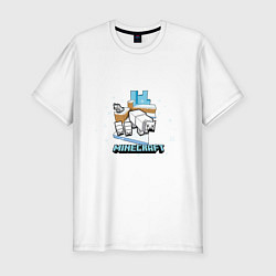 Мужская slim-футболка Майнкрафт Белые медведи
