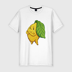Мужская slim-футболка Недовольный лимон