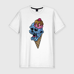 Футболка slim-fit Horror ice cream, цвет: белый