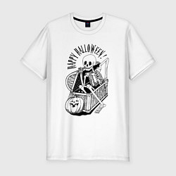 Мужская slim-футболка The skeleton in the chest