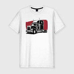 Мужская slim-футболка Truck red