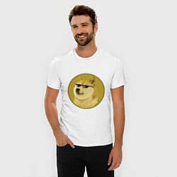 Футболка slim-fit Dogecoin, цвет: белый — фото 2