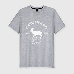 Мужская slim-футболка Лучший охотник на оленей