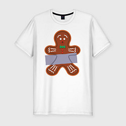 Мужская slim-футболка Имбирный человечек скотч