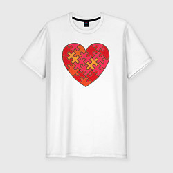 Мужская slim-футболка Аутизм Пазл из сердца