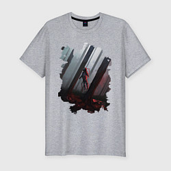 Футболка slim-fit Алый Туман, цвет: меланж