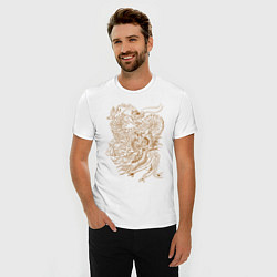 Футболка slim-fit Дракон и феникс, цвет: белый — фото 2