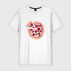Футболка slim-fit Пицца и ломтик, цвет: белый