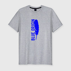 Футболка slim-fit Blue Origin logo перо, цвет: меланж