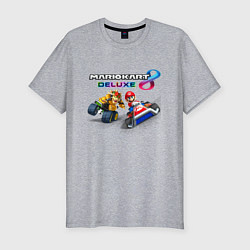 Футболка slim-fit Mariokart 8 Deluxe гонка, цвет: меланж