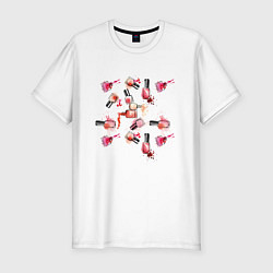 Футболка slim-fit Беспорядочный лак, цвет: белый
