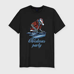 Футболка slim-fit Christmas party, cool DJ, цвет: черный