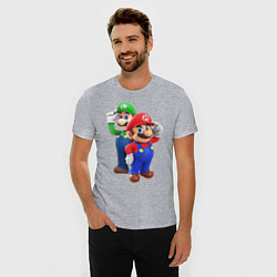 Футболка slim-fit Mario Bros, цвет: меланж — фото 2