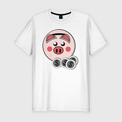 Футболка slim-fit Копилка, цвет: белый