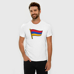 Футболка slim-fit Флаг Армении, цвет: белый — фото 2