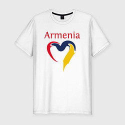 Футболка slim-fit Armenia Heart, цвет: белый